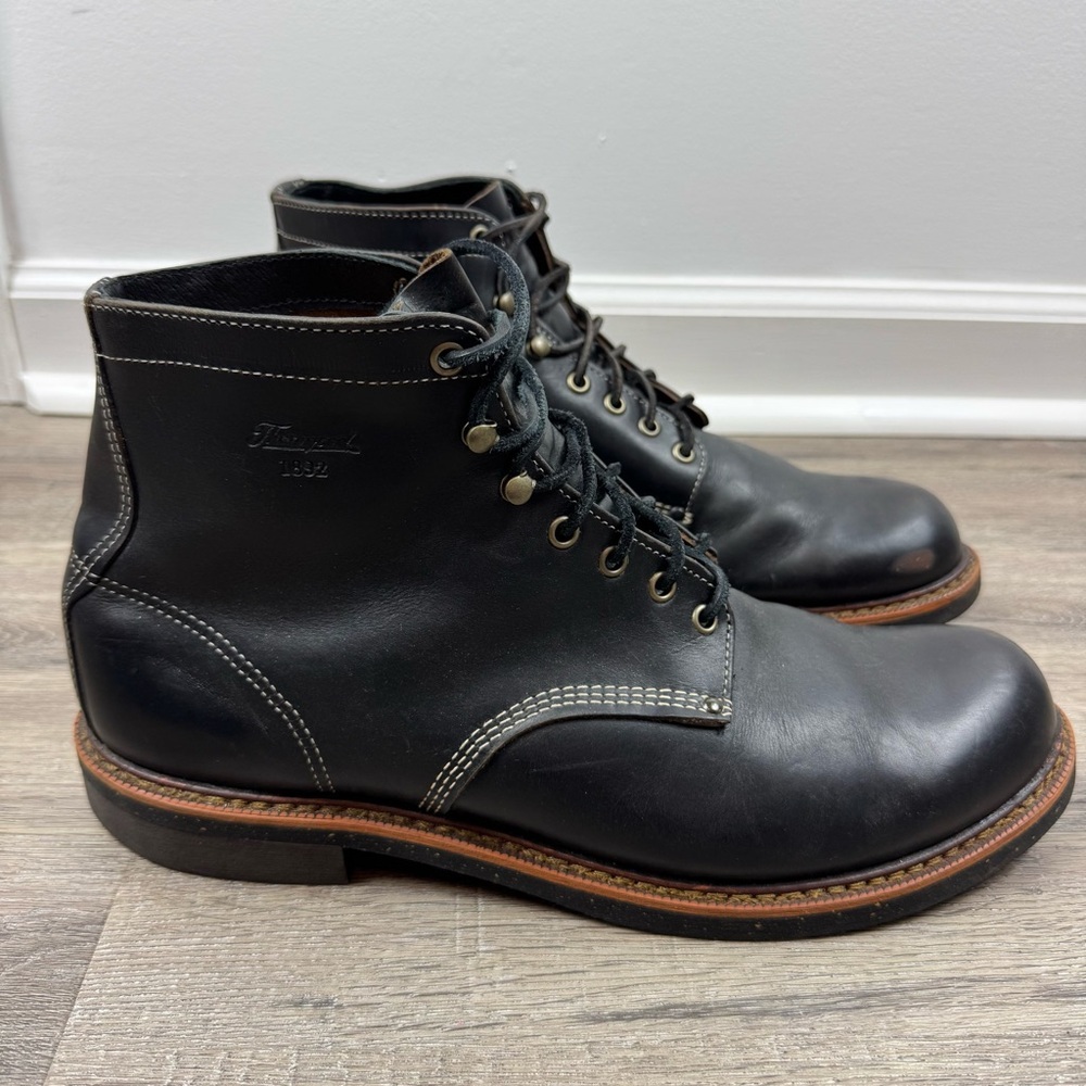 Thorogood 1892 Beloit Black Leather Boots Men’s Size 13  Work Cork Lace Up - Picture 5 of 15